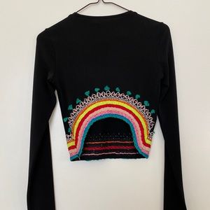 Alice + Olivia cropped long sleeve top.